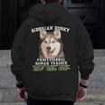 Siberian Husky Professional Human Trainer Men Zip Up Hoodie Back Print, funny design