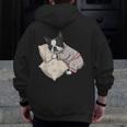 Sleepy Boston Terrier Pajama Men Women Kids Men Zip Up Hoodie Back Print, funny design