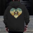 Vintage American Boston Terrier Lovers Valentine's Day Men Zip Up Hoodie Back Print, American Boston Terrier Gifts, funny design