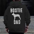 Vintage Boston Terrier Dad Dog Daddy Bostie Father Men Zip Up Hoodie Back Print, Couple Gifts, Boston Terrier Dad Gifts, funny design