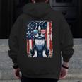 Vintage Boston Terrier Dog American USA US Flag Pets Lovers Men Zip Up Hoodie Back Print, American Boston Terrier Gifts, funny design