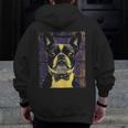 Vintage Boston Terrier Dog Men Zip Up Hoodie Back Print, funny design