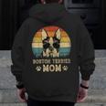 Vintage Boston Terrier Mom Dog Lovers Mother's Day Men Zip Up Hoodie Back Print, Couple Gifts, Mom Gifts, Boston Terrier Mom Gifts, funny design