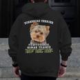 Yorkshire Terrier Yorkie Dog Professional Human Trainer Men Zip Up Hoodie Back Print, funny design