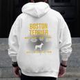 Anatomy Of Boston Terrier Dog Lover Men Zip Up Hoodie Back Print, funny design