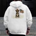 Boston Terrier 4th Of July US American Flag Dog Patriotic Men Zip Up Hoodie Back Print, Patriotic Boston Terrier Gifts, American Boston Terrier Gifts, Boston Terrier 4th Of July Gifts, funny design