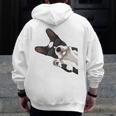 Boston Terrier Bostie Dog Kids Men Men Zip Up Hoodie Back Print, funny design