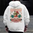 Boston Terrier My Christmas Spirit Dog Santa Claus X-Mas Men Zip Up Hoodie Back Print, Boston Terrier Christmas Gifts, funny design