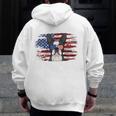 Boston Terrier Dad American Flag 4th Of July Dog Fathers Day Men Zip Up Hoodie Back Print, Couple Gifts, Boston Terrier Dad Gifts, American Boston Terrier Gifts, Boston Terrier 4th Of July Gifts, funny design