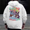Boston Terrier Dog Christmas Snowman Winter Snow Men Zip Up Hoodie Back Print, Boston Terrier Christmas Gifts, funny design
