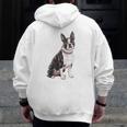 Boston Terrier Dog Dad Boston Terrier Dog Lovers Men Zip Up Hoodie Back Print, Couple Gifts, Boston Terrier Dad Gifts, funny design