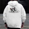 Boston Terrier Dog Official Sleeping Men Women Girls Kids Men Zip Up Hoodie Back Print, funny design