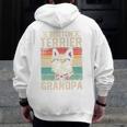 Boston Terrier Grandpa Dog Lover Father's Day Premium Men Zip Up Hoodie Back Print, funny design