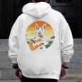 Boston Terrier Guitar Retro Men Zip Up Hoodie Back Print, funny design