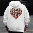 Boston Terrier Heart Valentine Boston Terrier Men Zip Up Hoodie Back Print, funny design