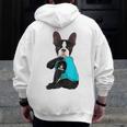 Boston Terrier I Love Mom Apparel Men Zip Up Hoodie Back Print, Couple Gifts, Mom Gifts, Boston Terrier Mom Gifts, funny design