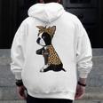 Boston Terrier Lover I Love Mom Tattoo Leopard Men Zip Up Hoodie Back Print, Couple Gifts, Mom Gifts, Boston Terrier Mom Gifts, funny design