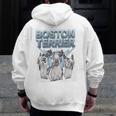 Boston Terrier Men Zip Up Hoodie Back Print, funny design