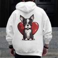 Boston Terrier Mom Dad Bostie Dog Lover Valentines Day Men Zip Up Hoodie Back Print, Couple Gifts, Mom Gifts, Boston Terrier Dad Gifts, Boston Terrier Mom Gifts, funny design