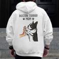 Boston Terrier Mom Dogs Mum Woman Men Zip Up Hoodie Back Print, Couple Gifts, Mom Gifts, Boston Terrier Mom Gifts, funny design