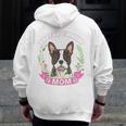 Boston Terrier Mom Mother's Day Men Zip Up Hoodie Back Print, Couple Gifts, Mom Gifts, Boston Terrier Mom Gifts, funny design