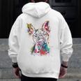 Boston Terrier Splash Men Zip Up Hoodie Back Print, funny design