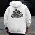 Cool Boston Terrier Riding a Motorcycle Biker Dog Lover For Men Women Kids Men Zip Up Hoodie Back Print, Boston Terrier Riding Gifts, funny design