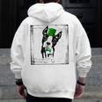 Cool Saint Patrick's Boston Terrier T Shirt For Dogs Lovers Men Zip Up Hoodie Back Print, funny design