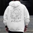 Cool Vintage Cactus Sedona Arizona Camping Souvenir Men Zip Up Hoodie Back Print, funny design