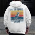 Dog Boston Terrier Mom Vintage Boston Terrier Mom Men Zip Up Hoodie Back Print, Couple Gifts, Mom Gifts, Boston Terrier Mom Gifts, funny design