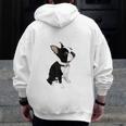Love NOPE Boston Terrier Dog Lover Men Zip Up Hoodie Back Print, funny design