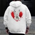 Valentine's Day Boston Terrier Dog Men Zip Up Hoodie Back Print, funny design