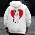 Valentine's Day Boston Terrier Lover Men Zip Up Hoodie Back Print, funny design