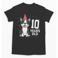10 Years Old Birthday Boston Terrier Dog Lover 10th Party For Men Women Kids Unisex T-Shirt, trending gift
