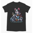 Biker Boston Terrier Dog Riding Motorbike Unisex T-Shirt, Boston Terrier Riding Gifts, trending gift