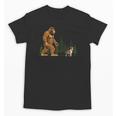 Boston Terrier Bigfoot Dog Walking Dog Mom Dad Kids Unisex T-Shirt, Couple Gifts, Mom Gifts, Boston Terrier Dad Gifts, Boston Terrier Mom Gifts, trending gift
