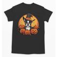 Boston Terrier Bostie Dog Breed Pet Halloween Pumpkins Unisex T-Shirt, Boston Terrier Halloween Gifts, trending gift