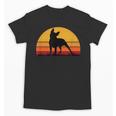 Boston Terrier Bostie Sunset Retro Dog Pet Mom Dad Unisex T-Shirt, Couple Gifts, Mom Gifts, Boston Terrier Dad Gifts, Boston Terrier Mom Gifts, trending gift