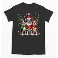 Boston Terrier Christmas Dogs Santa Reindeer Elf Unisex T-Shirt, Boston Terrier Christmas Gifts, trending gift