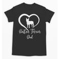Boston Terrier Dad Cute Boston Terrier Silhouette Heart Unisex T-Shirt, Couple Gifts, Boston Terrier Dad Gifts, trending gift