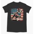 Boston Terrier Dog 4th Of July USA American Flag Patriotic Unisex T-Shirt, Patriotic Boston Terrier Gifts, American Boston Terrier Gifts, Boston Terrier 4th Of July Gifts, trending gift