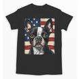 Boston Terrier Dog American Flag 4th Of July Patriotic Puppy Unisex T-Shirt, Patriotic Boston Terrier Gifts, American Boston Terrier Gifts, Boston Terrier 4th Of July Gifts, trending gift