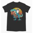 Boston Terrier Dog Riding Dinosaur T Rex Boys Unisex T-Shirt, Boston Terrier Riding Gifts, trending gift
