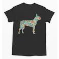 Boston Terrier Flower Silhouette Floral Dog Men Women Girls Kids Unisex T-Shirt, trending gift