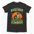 Boston Terrier Halloween Zombie American Gentleman Dog Lover Unisex T-Shirt, Boston Terrier Halloween Gifts, American Boston Terrier Gifts, trending gift