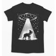 Boston Terrier Mom Dad Dog Alien UFO For Men Women Unisex T-Shirt, Couple Gifts, Mom Gifts, Boston Terrier Dad Gifts, Boston Terrier Mom Gifts, trending gift
