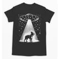 Boston Terrier Mom Dad Dog Alien UFO Unisex T-Shirt, Couple Gifts, Mom Gifts, Boston Terrier Dad Gifts, Boston Terrier Mom Gifts, trending gift