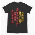 Boston Terrier Mom Dad Dog Lover Owner Women Men Unisex T-Shirt, Couple Gifts, Mom Gifts, Boston Terrier Dad Gifts, Boston Terrier Mom Gifts, trending gift