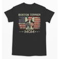 Boston Terrier Mom Dog Lovers American Flag 4th Of July Unisex T-Shirt, Couple Gifts, Mom Gifts, Boston Terrier Mom Gifts, American Boston Terrier Gifts, Boston Terrier 4th Of July Gifts, trending gift