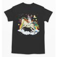 Boston Terrier Riding Unicorn Boys Girls Kids Rainbow Unisex T-Shirt, Boston Terrier Riding Gifts, trending gift